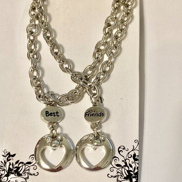 Vintage Disney Mickey Mouse Ears Charm Bracelet (2) Best Friends Silver Plated - Picture 3 of 8